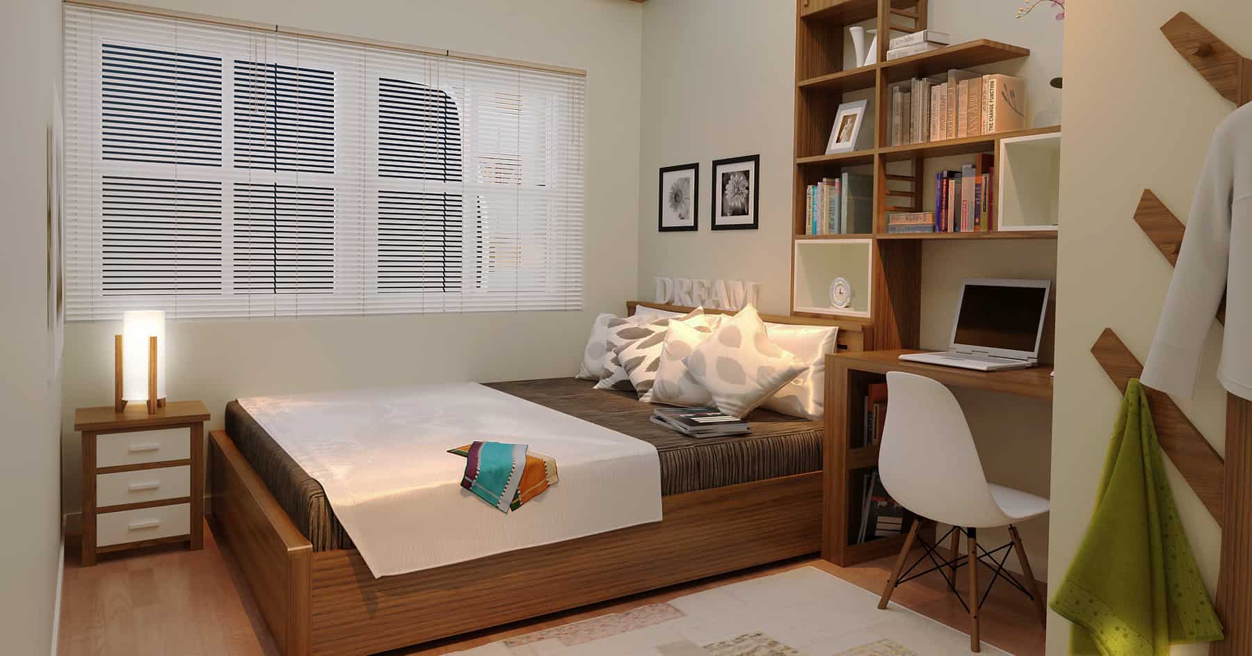 Nội thất phòng ngủ chung cư gỗ tự nhiên – chung cư CT2 Trung Văn