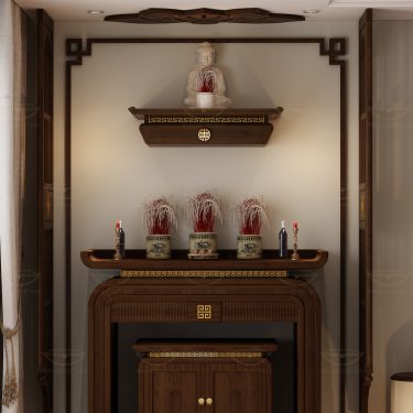 Bộ bàn thờ gia tiên và Phật